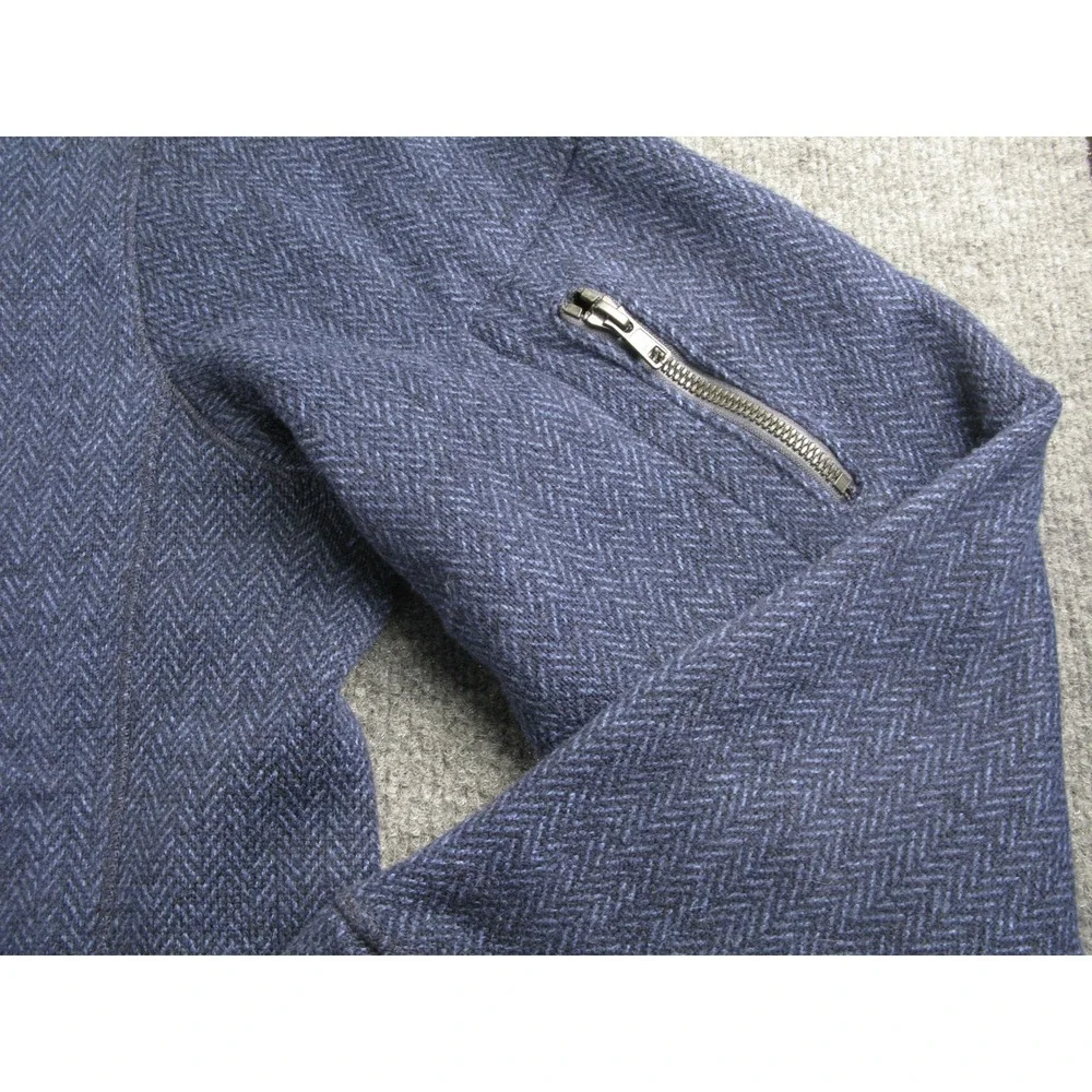 Jeremiah Mens XXL Blue Herringbone‎ Quarter Zip Fleece Sweater Jacket #2105